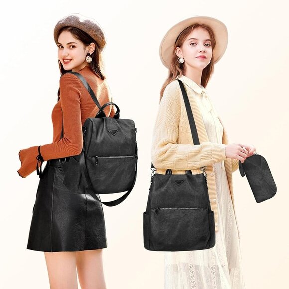 Women Backpack Purse Anti-Theft Vegan Leather Small Casual Daypack Shoulder Mini - Picture 8 of 9